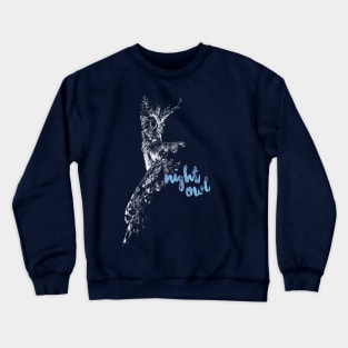 Owl   |   Hand Drawn Illustration   |   With Lettering Crewneck Sweatshirt